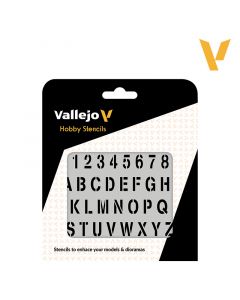 Трафарет Vallejo: Hobby Stencils: Stamp Font