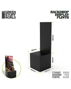 Деревʼяна підставка для мініатюр Green Stuff World: Straight Backdrop Plinths 6x6x6cm Black