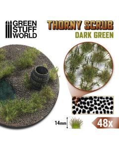Пучки трави Green Stuff World: Thorny Scrubs - Dark Green 14mm