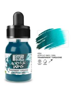 Акрилове чорнило Green Stuff World Acrylic Inks: Transparent Ink: Turquoise (30ml)