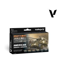 Набір акрилових фарб Vallejo: Model Color: WWII American Armour & Infantry
