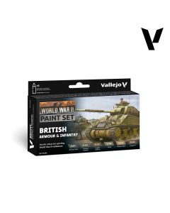 Набір акрилових фарб Vallejo: Model Color: WWII British Armour & Infantry