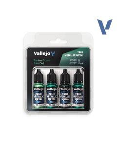 Набір акрилових фарб Vallejo: True Metallic Metal Sets: Dusken Green Paint Set