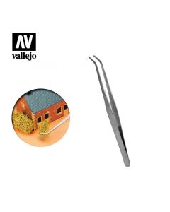 Пінцет з вигнутими кінчиками Vallejo: Curved Tip Stainless Steel Tweezers (175 mm)