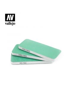 Набір наждачних брусків Vallejo: Set of 3 Flexi Sanders Dual-Grit (80x30x6 mm)