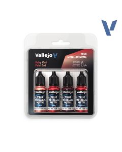 Набір акрилових фарб Vallejo: True Metallic Metal Sets: Ruby Red Paint Set