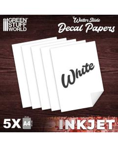Листи під декалі для струменевого принтера Green Stuff World: Waterslide Decals - Inkjet White