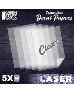 Листи під декалі для лазерного принтера Green Stuff World: Waterslide Decals - Laser Transparent