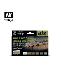 Набір акрилових фарб Vallejo: Model Air: WWII USMC Colors Green & Grey Patterns 1942-1945