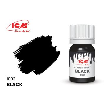 Акрилова фарба ICM: Black (12ml)