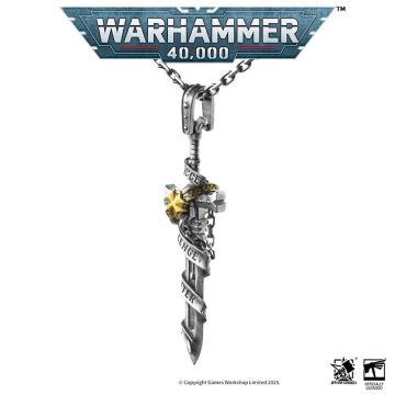 Срібна підвіска з позолотою та срібним ланцюжком Starforged Warhammer 40K Sword Of The High Marshal Necklace