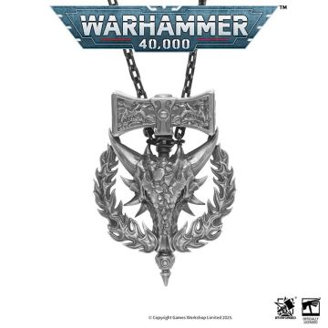 Срібна підвіска з ланцюжком із нержавіючої сталі Starforged Warhammer 40K Dawnbringer Salamanders