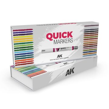 Набір акрилових маркерів AK Interactive Quick Markers Set: Special Box – 34 Quick Markers
