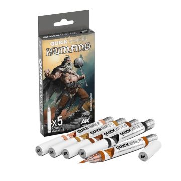 Набір акрилових маркерів AK Interactive Quick Markers Set: Humans