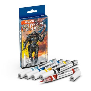 Набір акрилових маркерів AK Interactive Quick Markers Set: Imperial Troopers