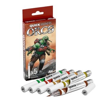 Набір акрилових маркерів AK Interactive Quick Markers Set: Orcs