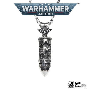 Срібна підвіска зі сталевим ланцюжком Starforged Warhammer 40000 Angel of Death Truesilver Bolt Necklace