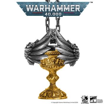 Срібна підвіска з позолотою та срібним ланцюжком Starforged: Warhammer 40000 Blood Angel Red Grail Sanguinius