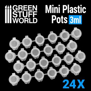 Порожні баночки Green Stuff World: 24x Mini Plastic Paint Pots 3ml