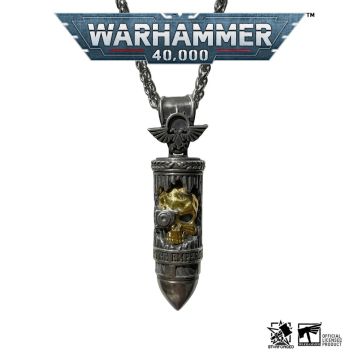 Срібна підвіска з золотим покриттям та срібним ланцюжком Starforged Warhammer 40000 Angel of Death Truesilver Bolt Necklace