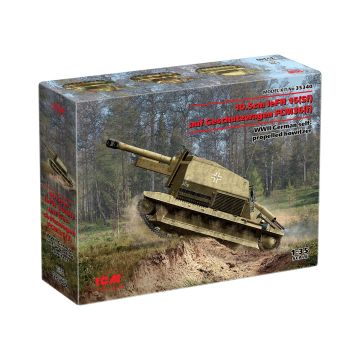 Збірна модель артилерійської техніки ICM: 10.5cm leFH 16(Sf) auf Geschutzwagen FCM36(f)