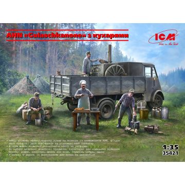 Набір збірних моделей вантажівки та фігурок ICM: AHN “Gulaschkanone” з кухарями