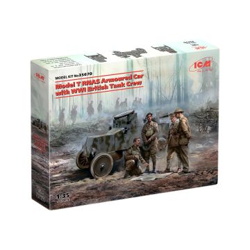 Збірна модель бронетехніки ICM: Модель T RNAS з екіпажем британського танку Першої світової війни