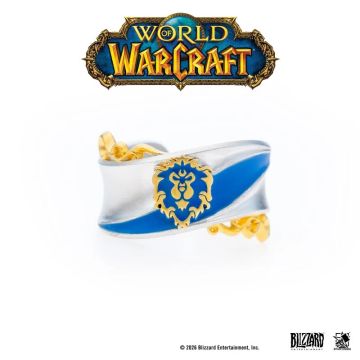 Каблучка срібна з позолоченим покриттям Starforged World of Warcraft Alliance Signet Ring