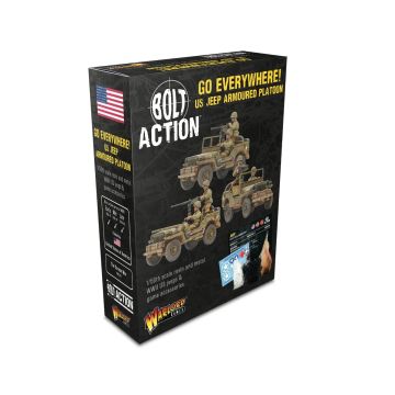 Набір мініатюр Warlord Games Bolt Action: Go Everywhere! US Jeep Armoured Platoon