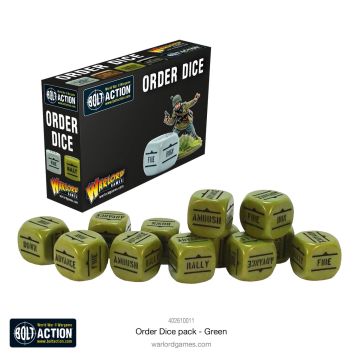 Гральні куби Warlord Games: Orders Dice Pack - Green
