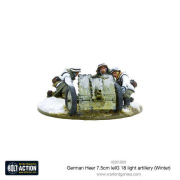 Мініатюра Warlord Games Bolt Action: German Heer 7.5cm LeIG 18 Light Artillery (Winter)