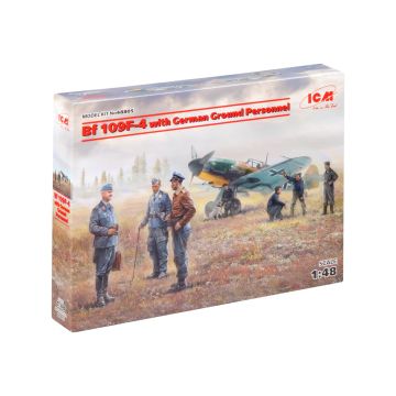 Збірна модель літака ICM: Bf 109F-4 з німецьким наземним персоналом