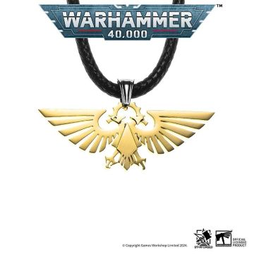 Підвіска з нержавіючої сталі зі шкіряним ланцюжком Starforged Warhammer 40000 Imperial Aquila WH40 
