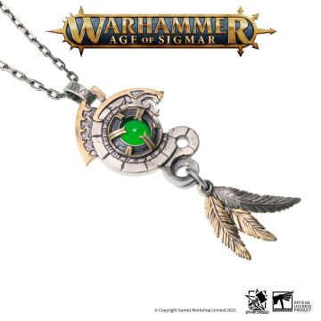 Мідна підвіска з ланцюжком з нержавіючої сталі Starforged Warhammer Age of Sigmar Seraphon Astrolith 