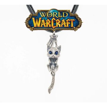 Срібна підвіска зі шкіряною мотузкою Starforged World of Warcraft Mr.Bigglesworth Necklace