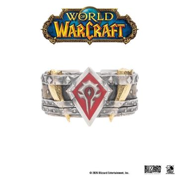 Каблучка срібна з позолоченим покриттям Starforged World of Warcraft Sigil Ring of The Horde
