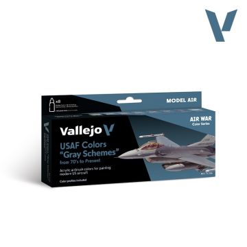 Набір акрилових фарб Vallejo: Model Air: USAF colors “Grey Schemes” from 70’s to present