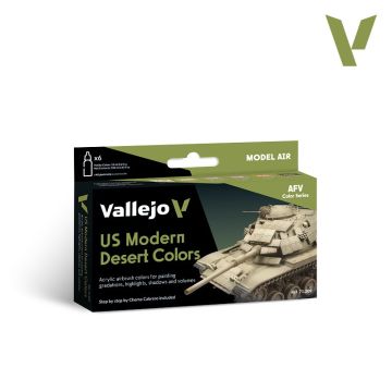 Набір акрилових фарб Vallejo: Model Air: US Modern Desert Colors