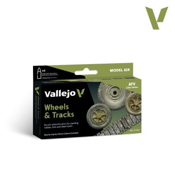 Набір акрилових фарб Vallejo: Model Air: Wheels & Tracks