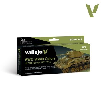 Набір акрилових фарб Vallejo: Model Air: WWII British Colors UK/BEF/Europe 1939-1945