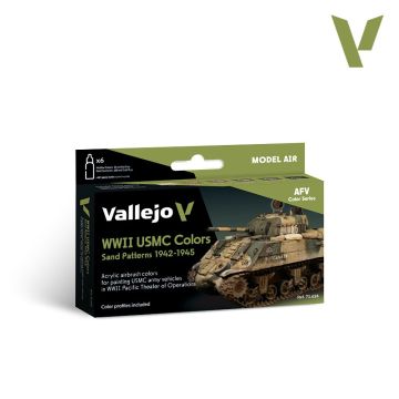 Набір акрилових фарб Vallejo: Model Air: WWII USMC Colors Sand Patterns 1942-1945