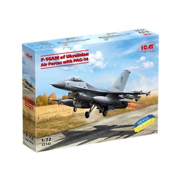 Збірна модель літака ICM: F-16AM Повітряних сил України з ПАГ-14