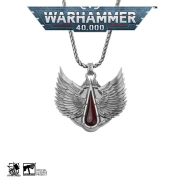 Срібна підвіска зі сталевим ланцюжком Starforged: Warhammer 40K Blood Angels Wings Sanguine Pendant