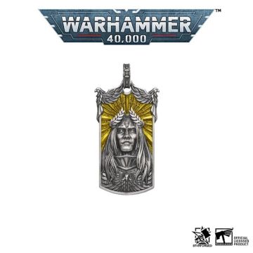 Срібна підвіска з позолотою та срібним ланцюжком Starforged: Warhammer 40000 Emperor of Mankind Necklace