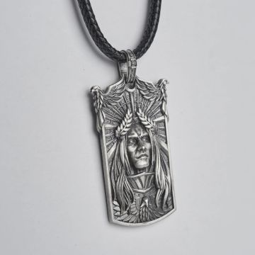 Срібна підвіска зі шкіряним ланцюжком Starforged: Warhammer 40000 Emperor of Mankind Necklace