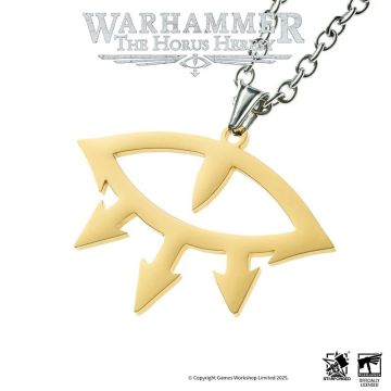 Підвіска з нержавної сталі з позолотою та ланцюжком з нержавіючої сталі Starforged Warhammer 30K Black Legion Eye of Horus 