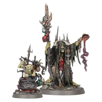 Набір мініатюр Age of Sigmar Orruk Warclans: Swampcalla Shaman with Pot-grot (GW Exclusive)
