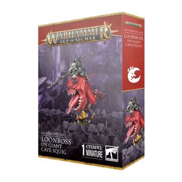 Мініатюра Age of Sigmar Gloomspite Gitz: Loonboss on Giant Cave Squig