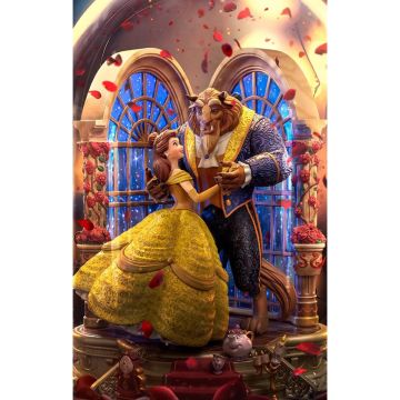 Колекційна статуетка Iron Studios: Statue Beauty and the Beast Deluxe - Disney 100Th - Beauty and the Beast - Art Scale 1/10