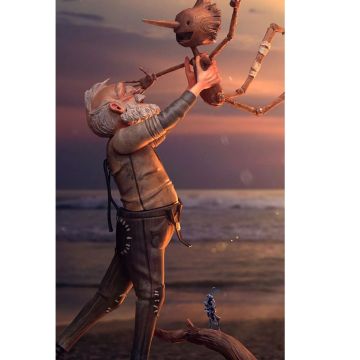 Колекційна статуетка Iron Studios: Statue Geppetto & Pinocchio Deluxe - Pinocchio - Art Scale 1/10